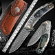 Outdoor Damascus Folding Knife
